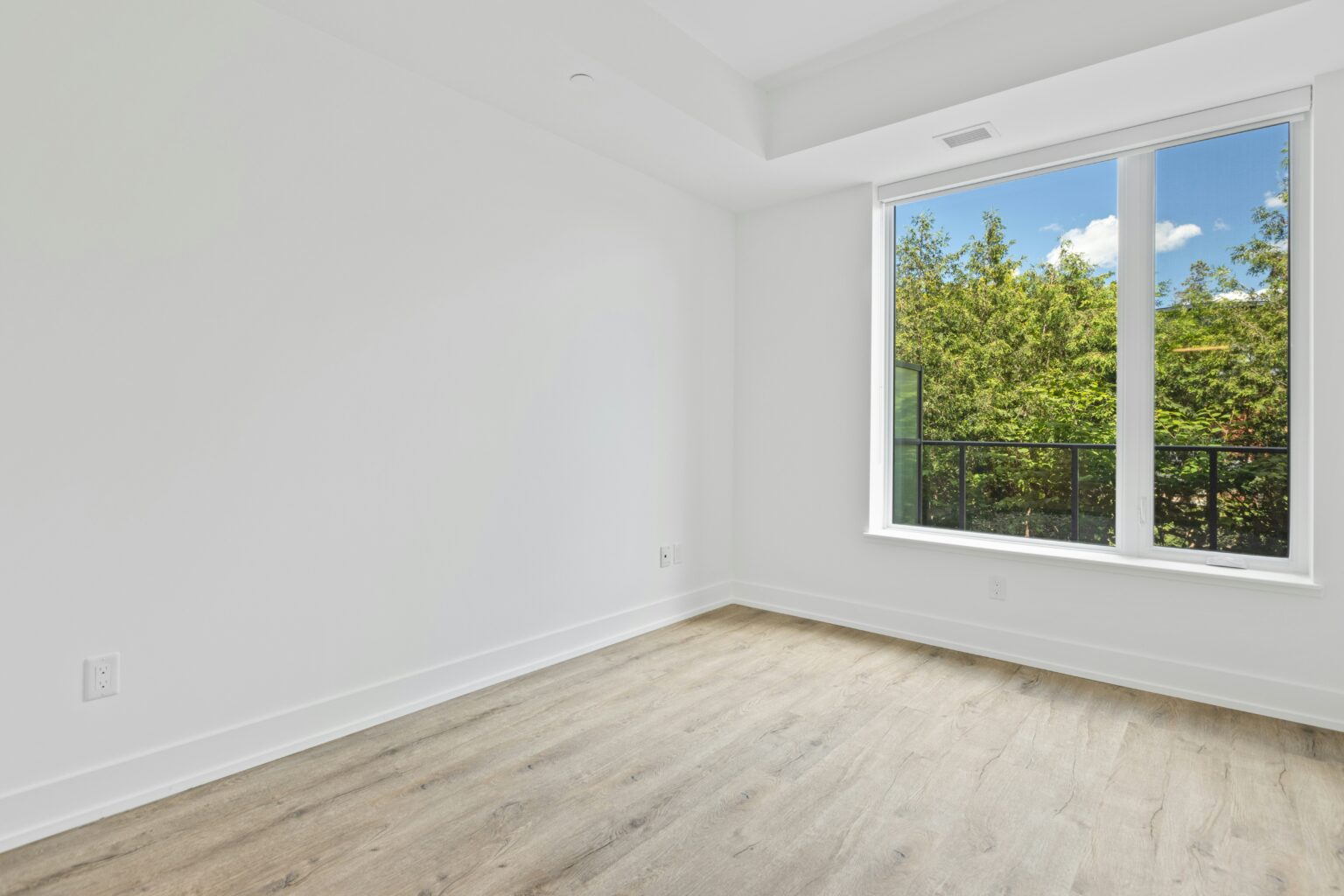Empty room with a large window